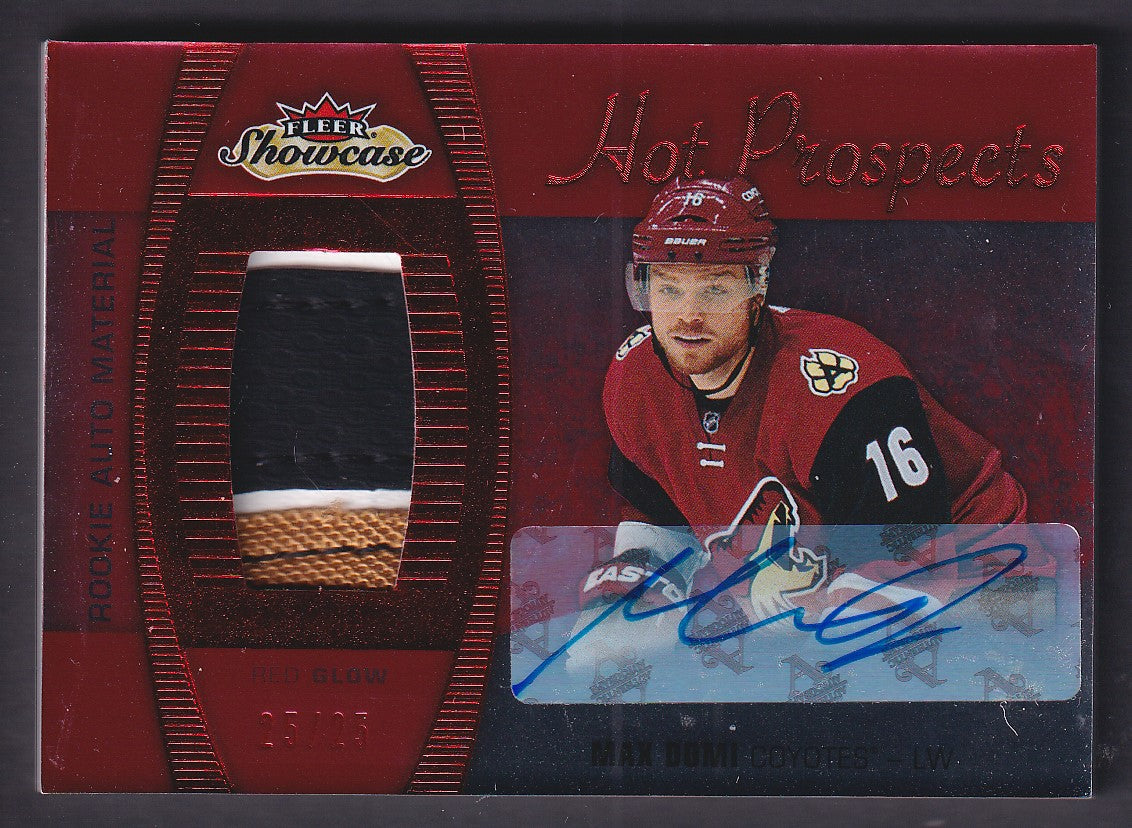 MAX DOMI - 2015 Fleer Showcase Hot Prospects Rookie Auto Patch #196, /25