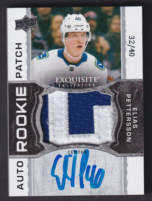 ELIAS PETTERSSON - 2018 The Cup Exquisite Rookie Auto Patch #EC-EP, /40