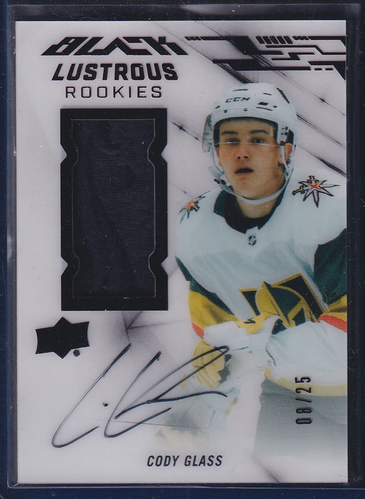 CODY GLASS - 2019 Upper Deck Black Lustrous Rookies Auto Patch #LR-CG, /25