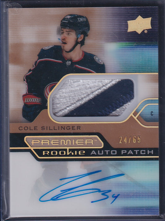 COLE SILLINGER - 2021 Upper Deck Premier Rookie Auto Patch #AR-CS, /65