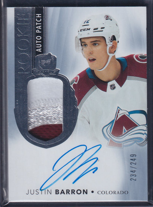 JUSTIN BARRON - 2021 The Cup Rookie Patch Auto #185, /249