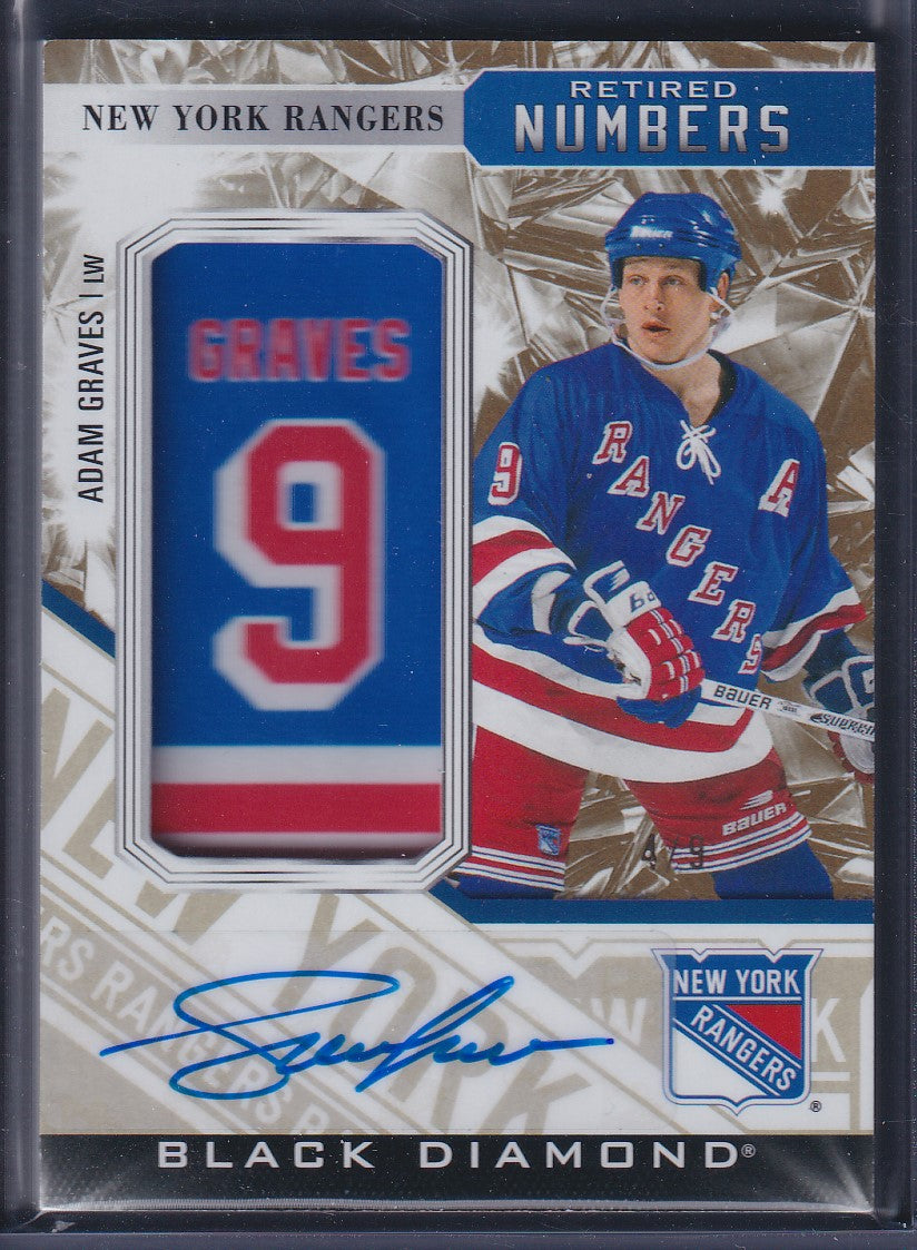 ADAM GRAVES - 2023 UD Black Diamond Retired Numbers Auto #RRNP-AG, /9