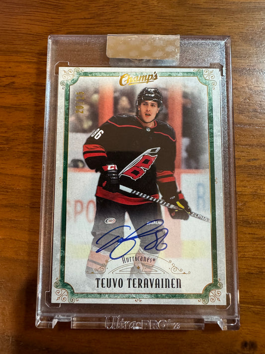 TEUVO TERAVAINEN - 2021 Upper Deck Clear Cut Champs Auto #C-TE, /25