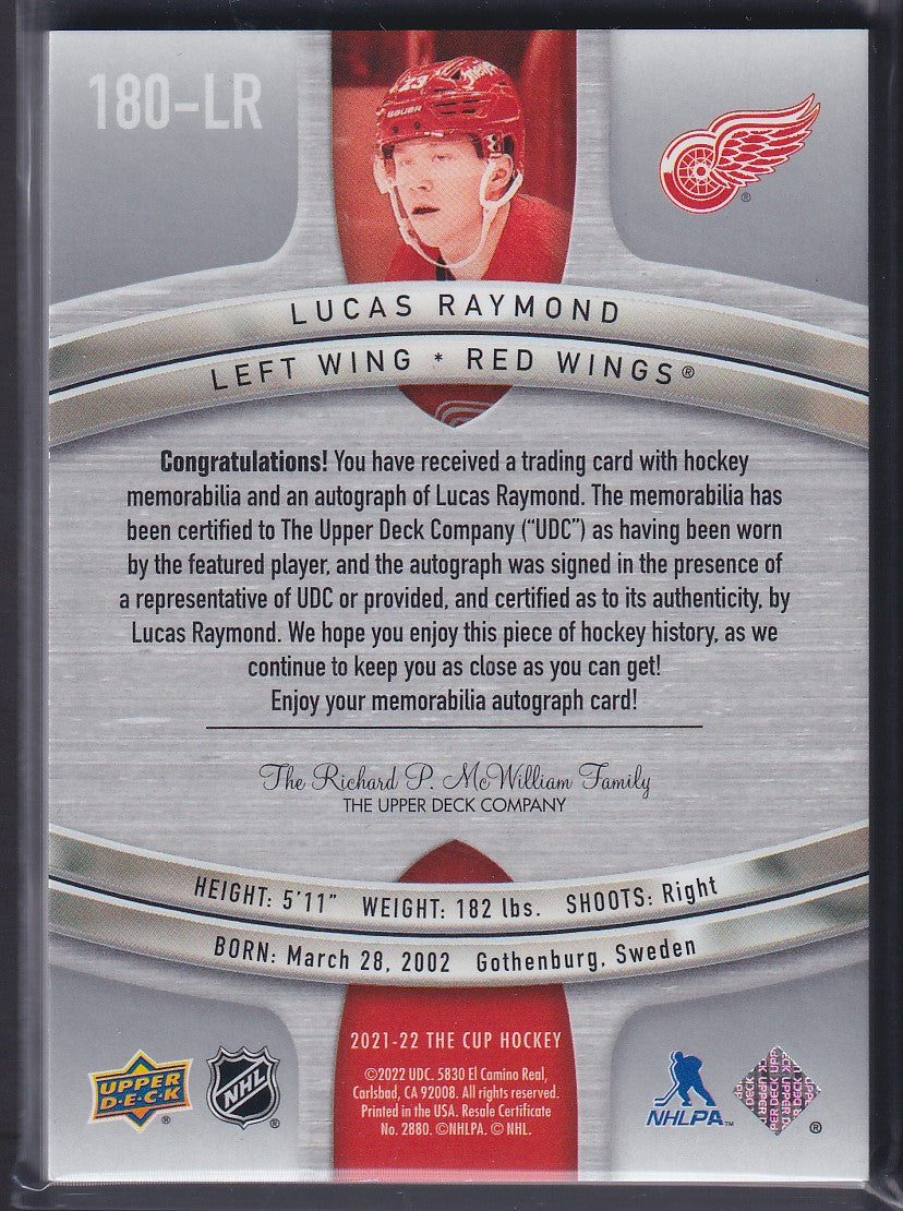 LUCAS RAYMOND - 2021 The Cup Rookie Tribute Auto Patch #180-LR, /10