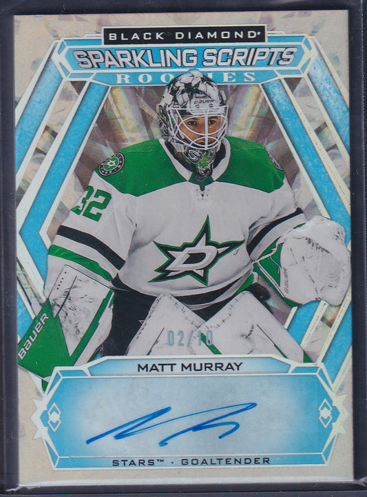 MATT MURRAY - 2023 UD Black Diamond Sparkling Scripts Auto #SC-MM, /10