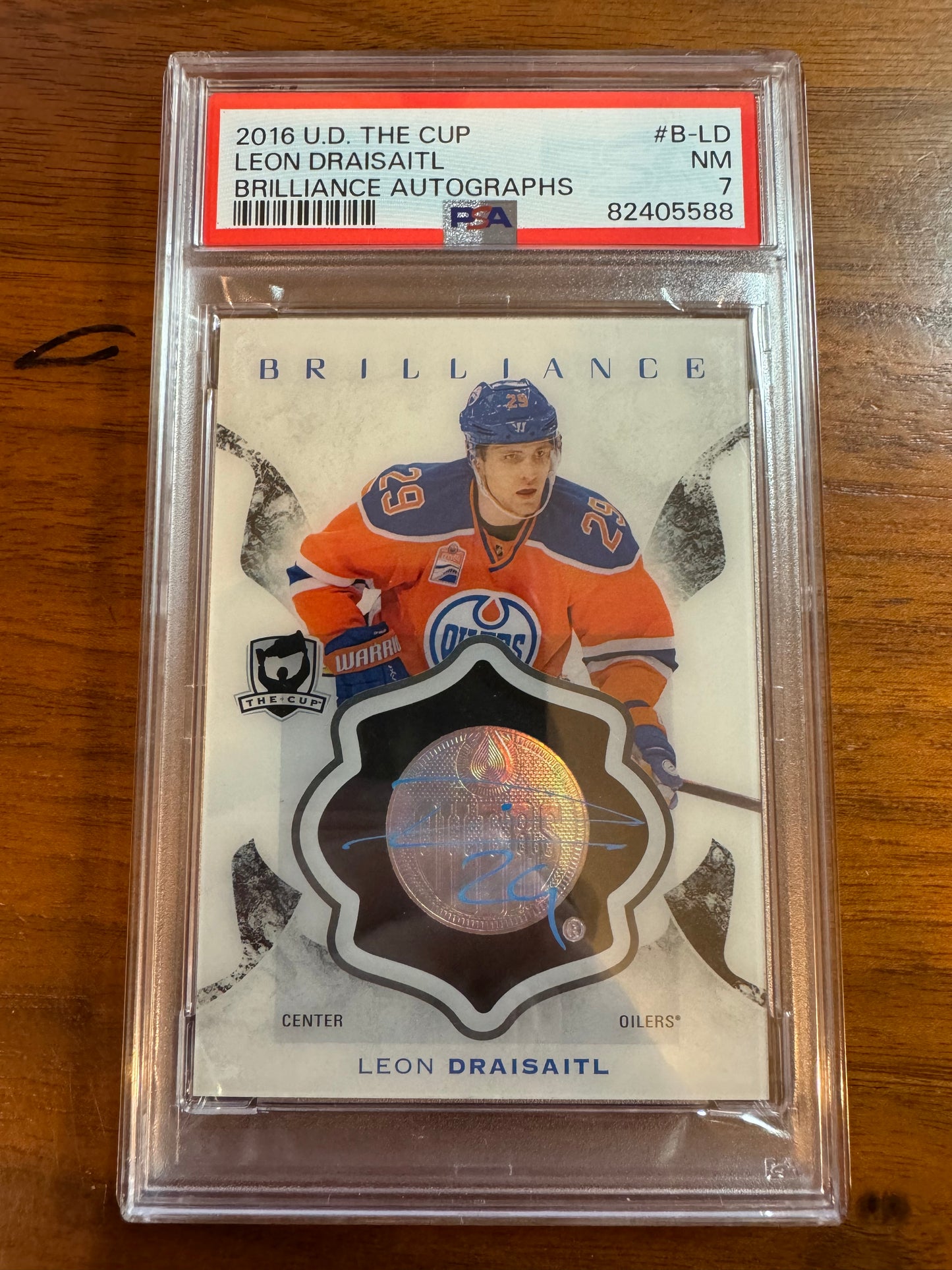 LEON DRAISAITL - 2016 The Cup Brilliance Auto #B-LD, PSA 7