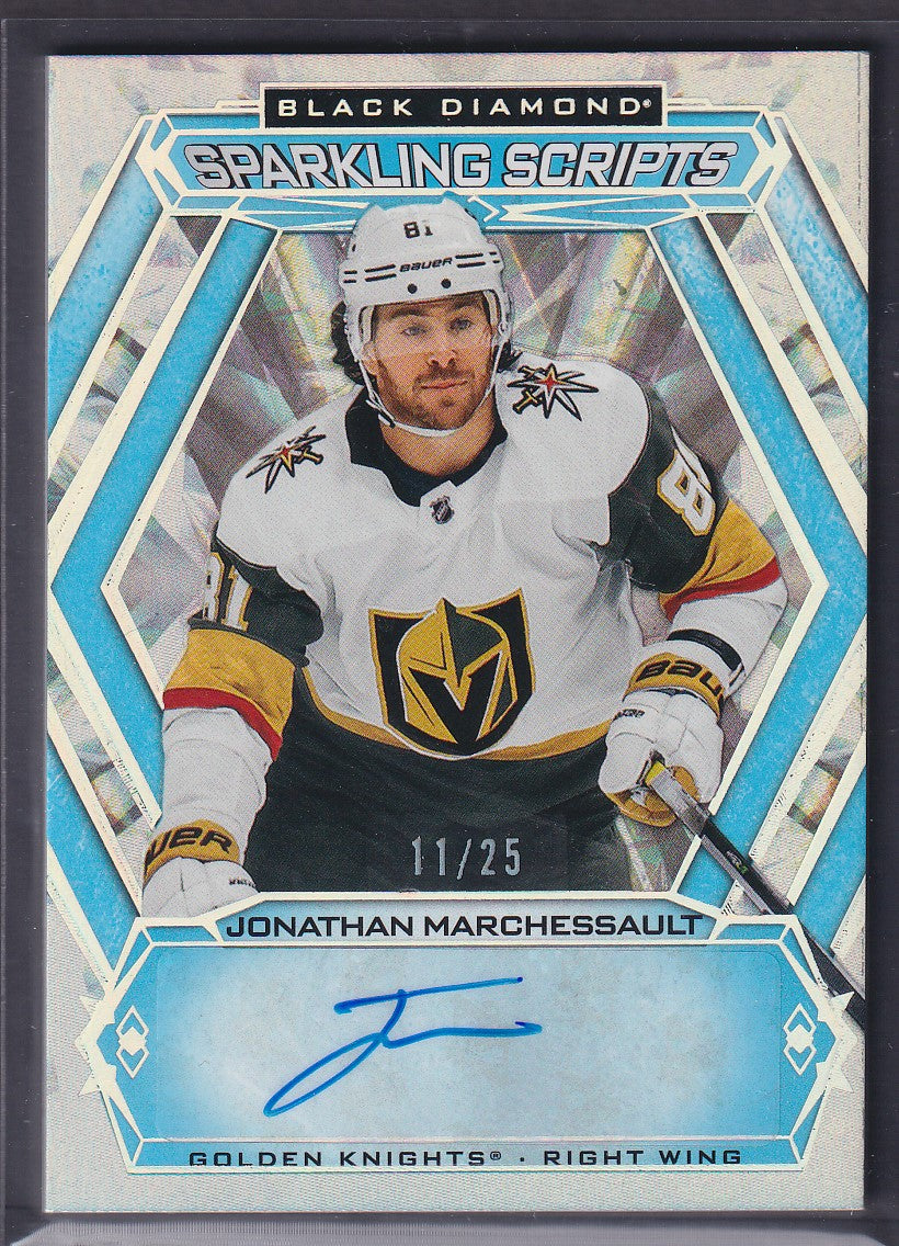 JONATHAN MARCHESSAULT - 2023 UD Black Diamond Sparkling Scripts Auto #SC-JM, /25