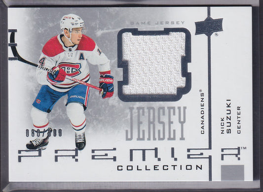 NICK SUZUKI - 2021 UD Premier Collection Jersey Patch #AJ-NS, /300