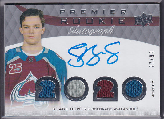 SHANE BOWERS - 2020 Upper Deck Premier Rookie Auto Patch #PRA-SB, /99