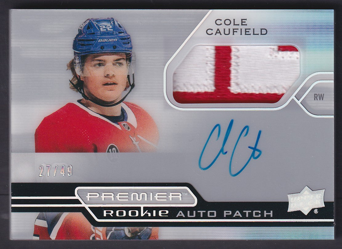 COLE CAUFIELD - 2021 UD Premier Rookie Auto Patch #AHR-CC, /49