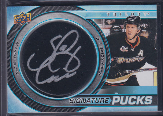 SAKU KOIVU - 2022 Upper Deck Trilogy Signature Pucks Auto #SP-SK