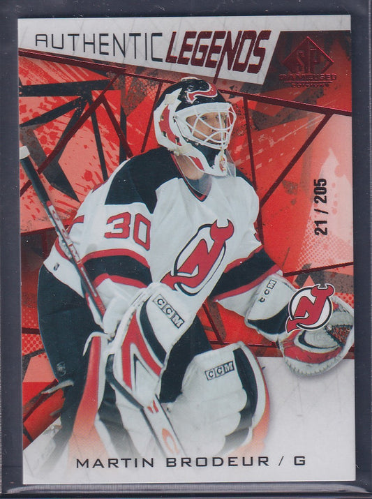 MARTIN BRODEUR - 2021 SP Game Used Authentic Legends #109, /205