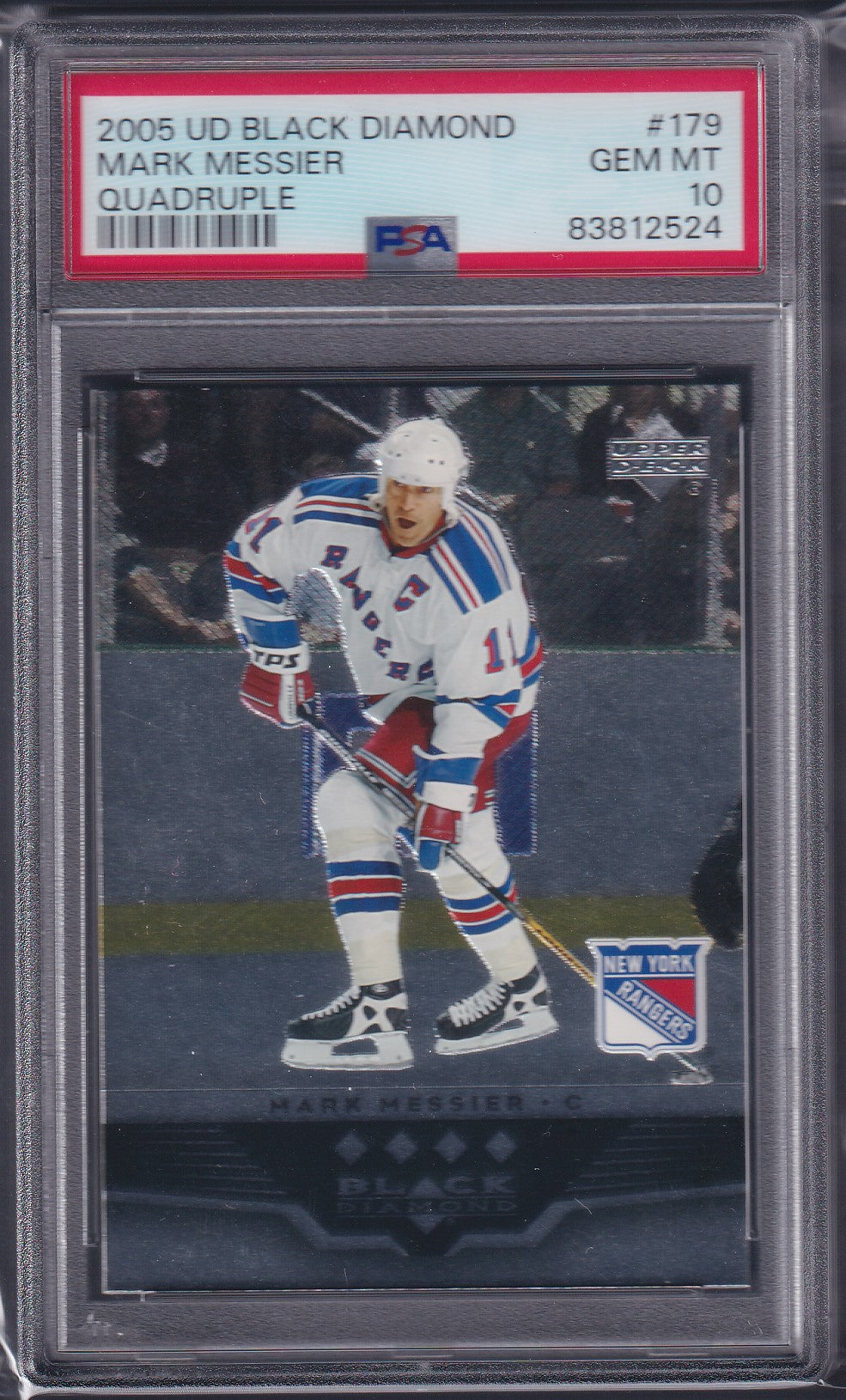 MARK MESSIER - 2005 Upper Deck Black Diamond QUADRUPLE #179, PSA 10