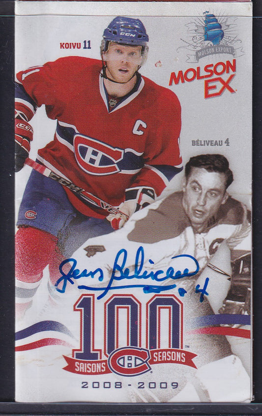 JEAN BELIVEAU - IP Auto on Montreal Mini Season Program