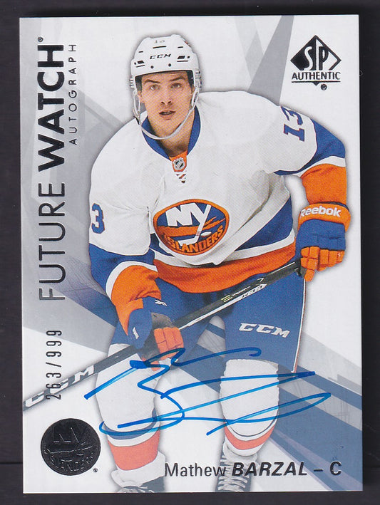 MATHEW BARZAL - 2016 SP Authentic Future Watch Auto #170, /999