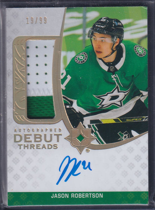 JASON ROBERTSON - 2020 UD Ultimate Rookie Debut Threads Auto Patch #ADT-JR, /99