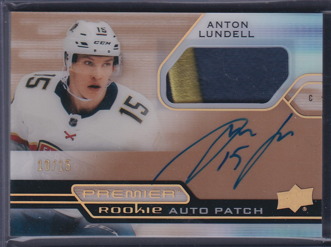 ANTON LUNDELL - 2021 Upper Deck Premier Rookie Auto Patch #AHR-AL, /15