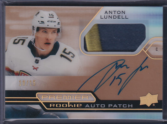 ANTON LUNDELL - 2021 Upper Deck Premier Rookie Auto Patch #AHR-AL, /15