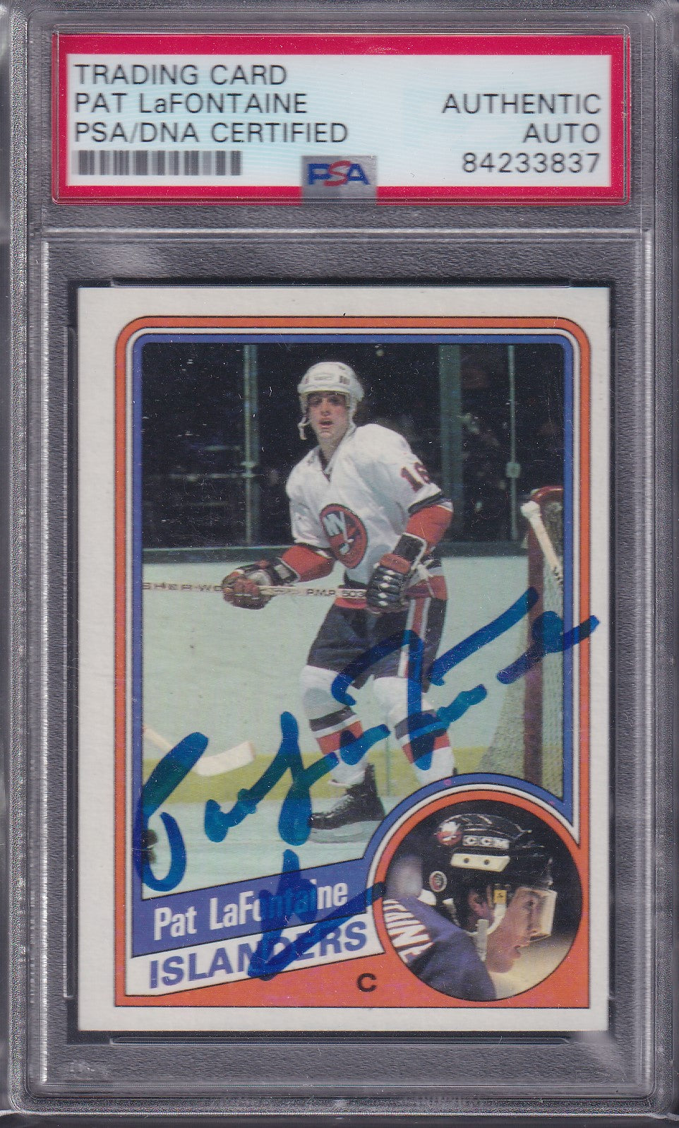 PAT LAFONTAINE - 1983 Topps Rookie AUTO, PSA/DNA Authentic