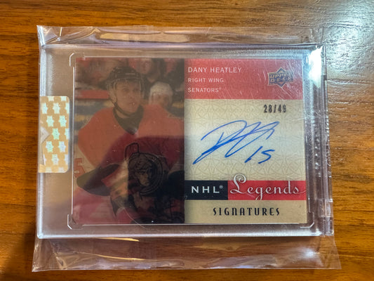 DANY HEATLEY - 2021 Upper Deck Clear Cut NHL Legends Signatures Auto #L-DY, /49