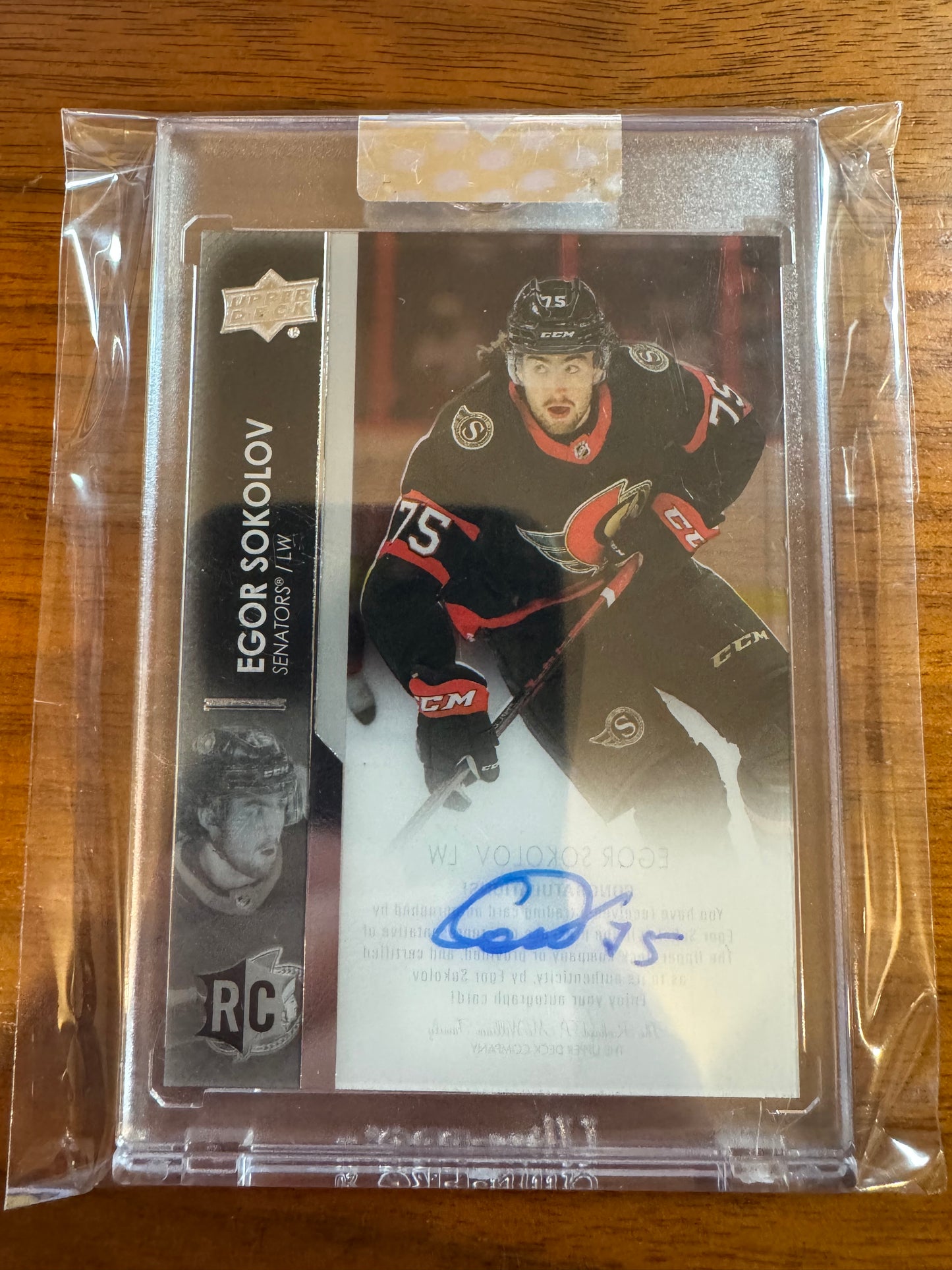 EGOR SOKOLOV - 2021 Upper Deck Clear Cut Rookie Auto #CC-ES