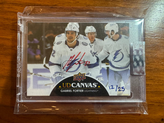 GABRIEL FORTIER - 2021 Upper Deck Clear Cut Canvas Auto #CS-GF, /25