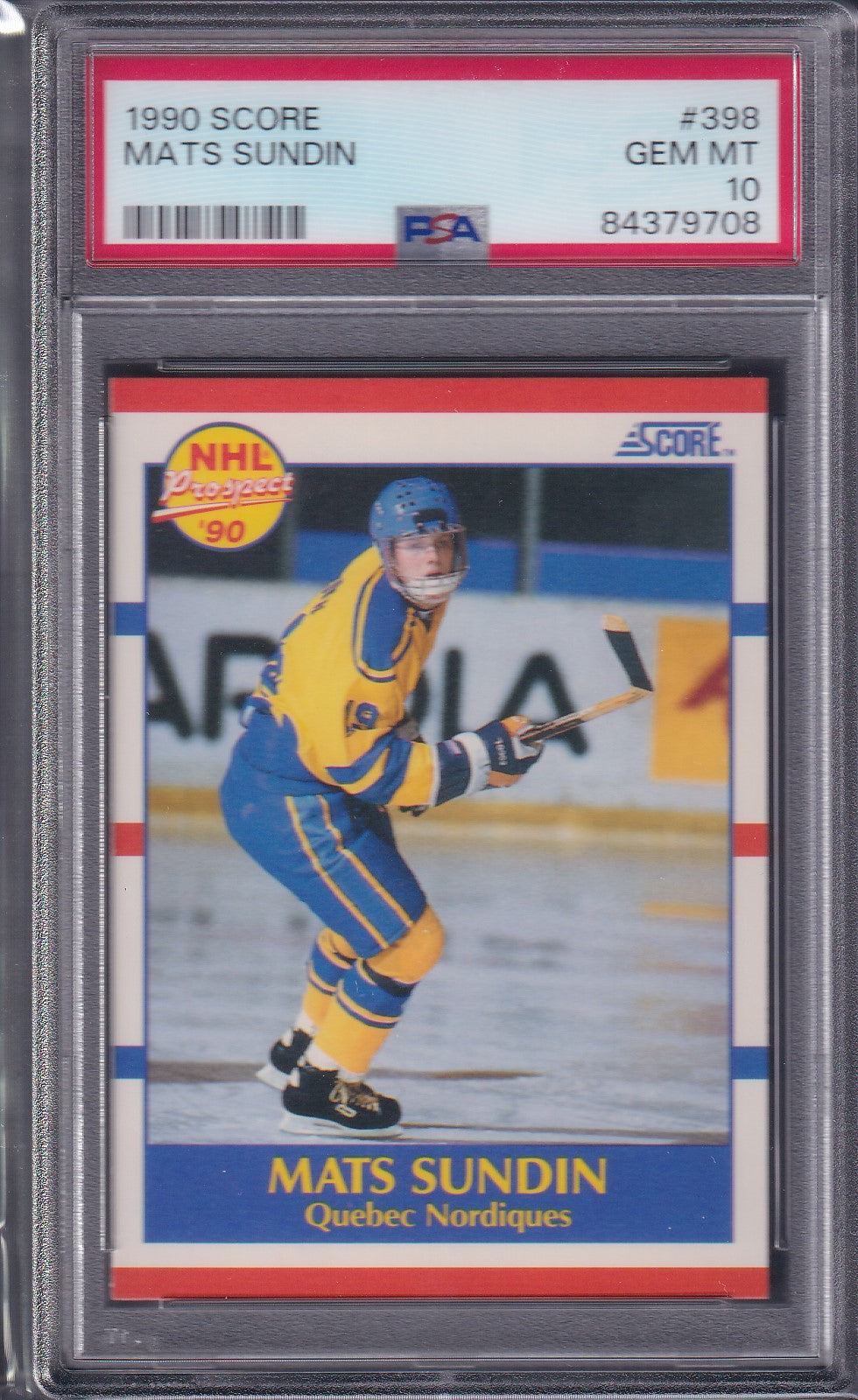 MATS SUNDIN - 1990 Score NHL Prospect #398, PSA 10