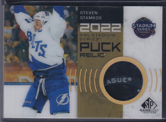 STEVEN STAMKOS - 2022 SP Game Used Stadium Series Puck Relic #SSP-SS