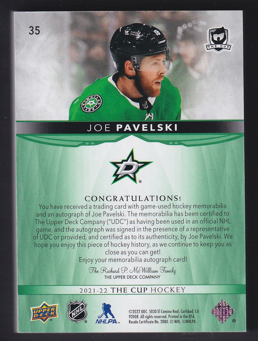 JOE PAVELSKI - 2021 The Cup Auto Button #35, /3