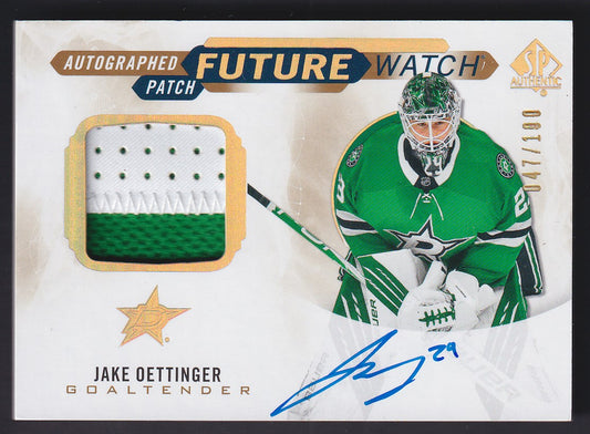 JAKE OETTINGER - 2020 SP Authentic Future Watch Auto Patch #FWAP-JO, /100