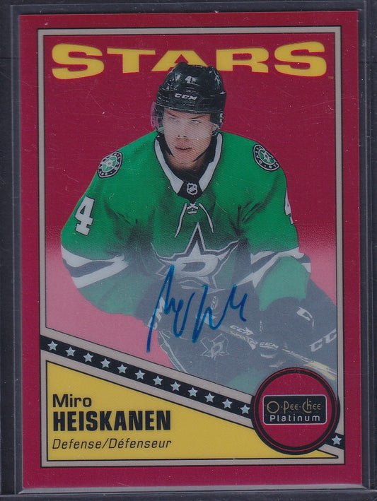 MIRO HEISKANEN - 2019 O-Pee-Chee Platinum RED RAINBOW AUTOS #R-43