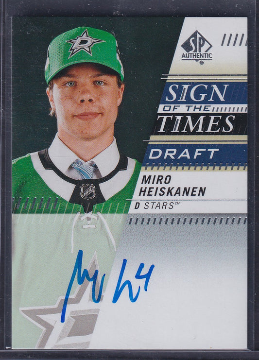 MIRO HEISKANEN - 2019 SP Authentic Sign of the Times Draft Auto #SOTTD-MH