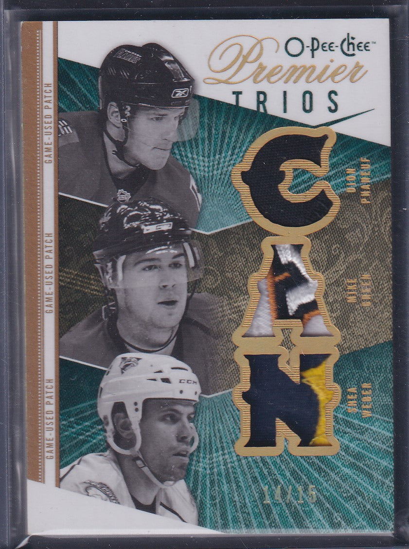 PHANEUF / GREEN / WEBER - 2009 O-Pee-Chee Premier Trios Patches #3J-PGW, /15