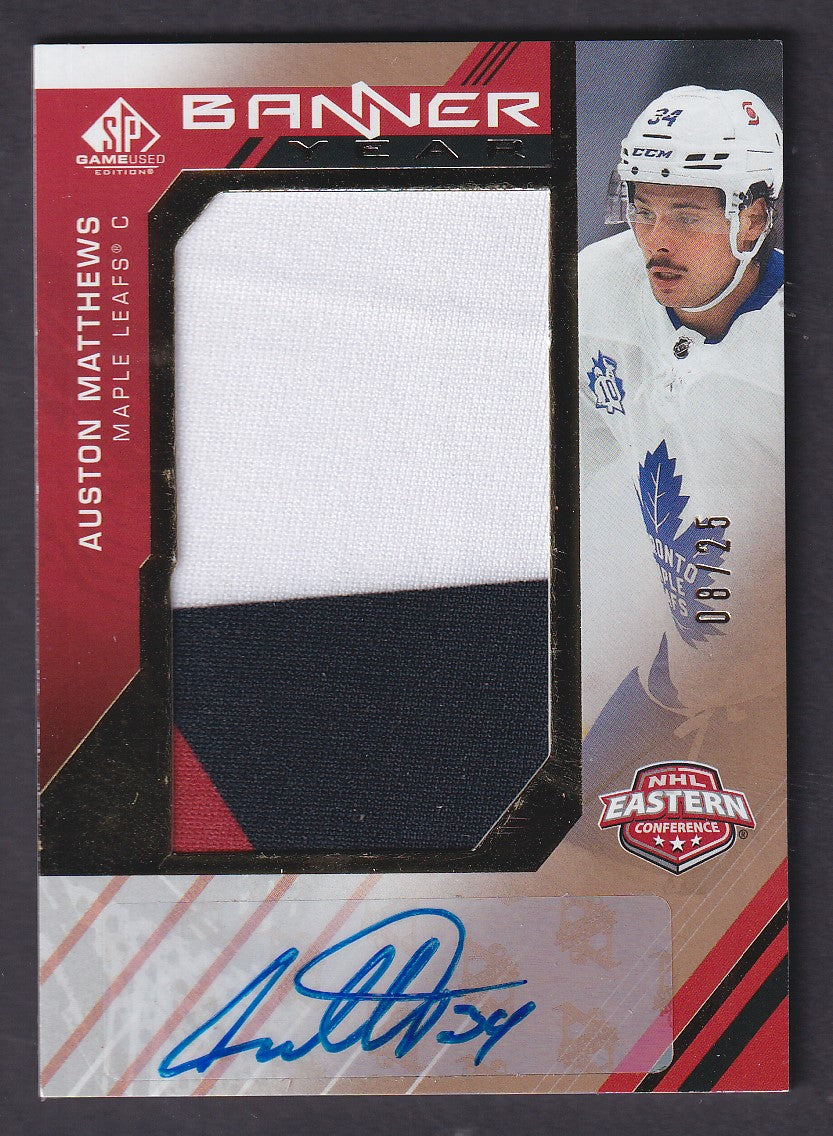 AUSTON MATTHEWS - 2021 SP Game Used Banner Year Auto #BYE-AM, /25