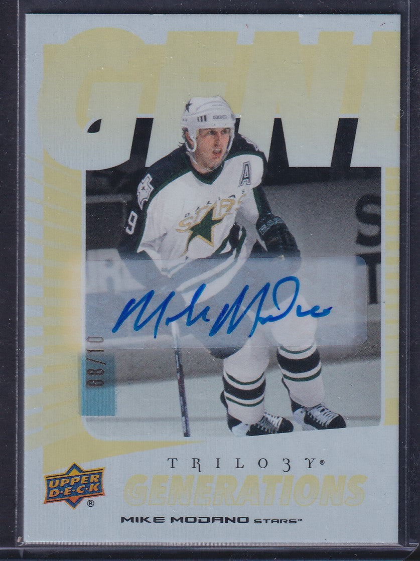 MIKE MODANO - 2023 Upper Deck Trilogy Generations Auto #TG-14A, /10