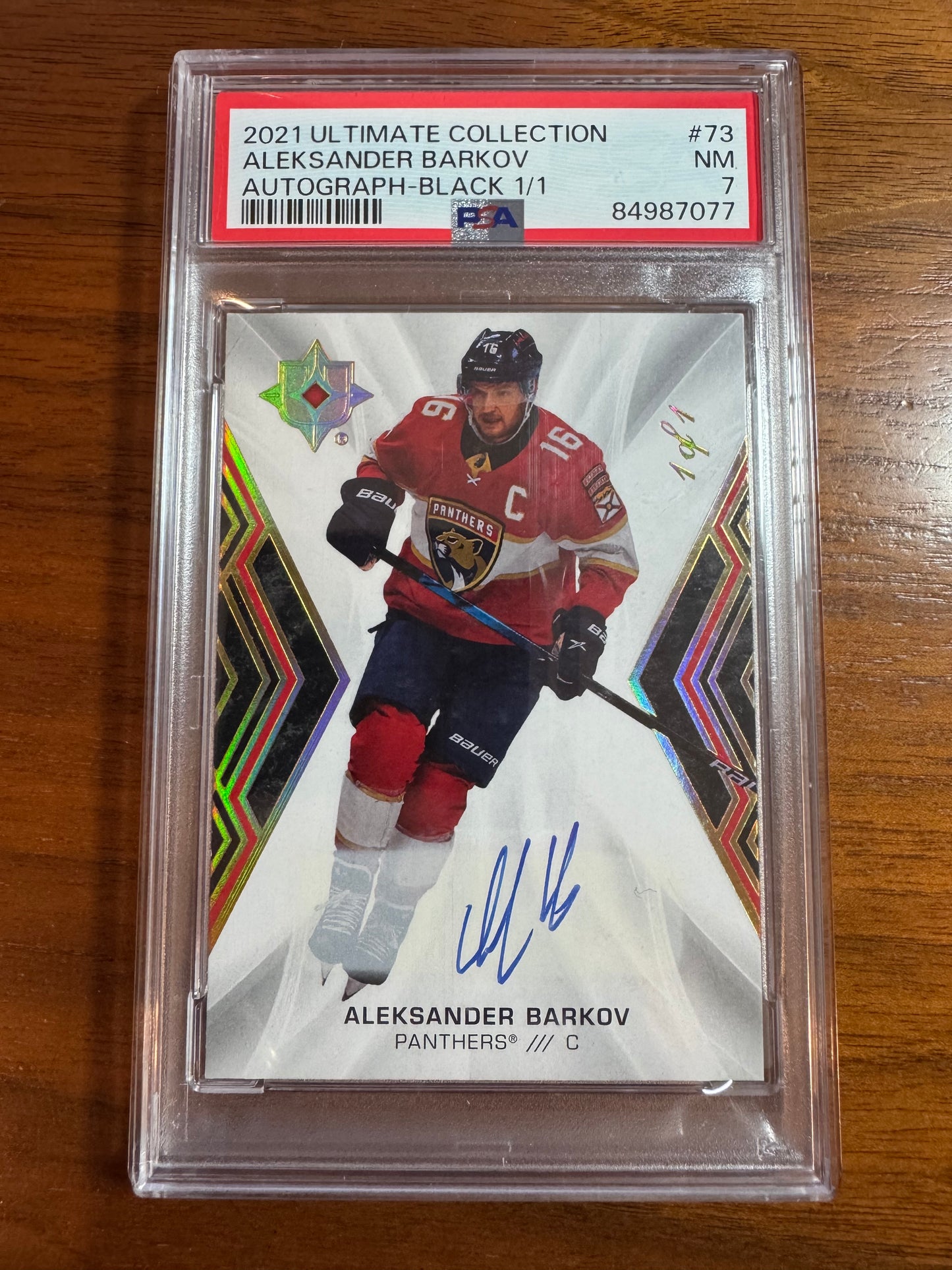 ALEKSANDER BARKOV - 2021 Upper Deck Ultimate Auto #73, 1/1, PSA 7