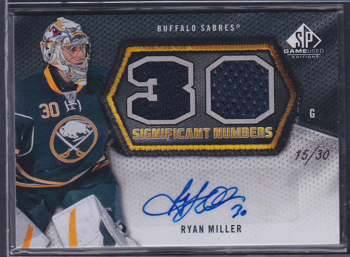 RYAN MILLER - 2010 SP Game Used Significant Numbers Auto Patch #SN-RM, /30