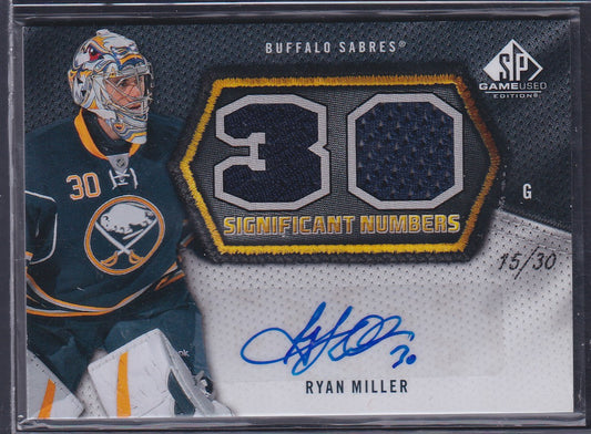 RYAN MILLER - 2010 SP Game Used Significant Numbers Auto Patch #SN-RM, /30