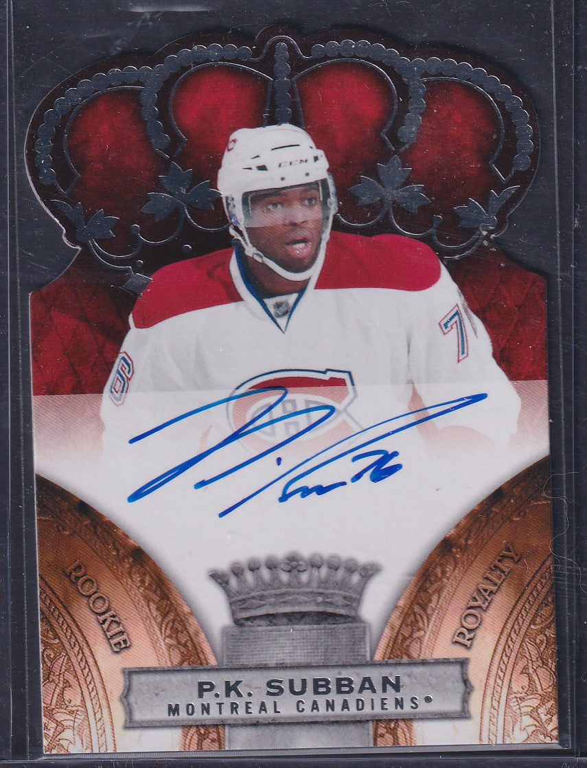 P.K. SUBBAN - 2010 Panini Crown Rookie Royalty Auto #134, /499