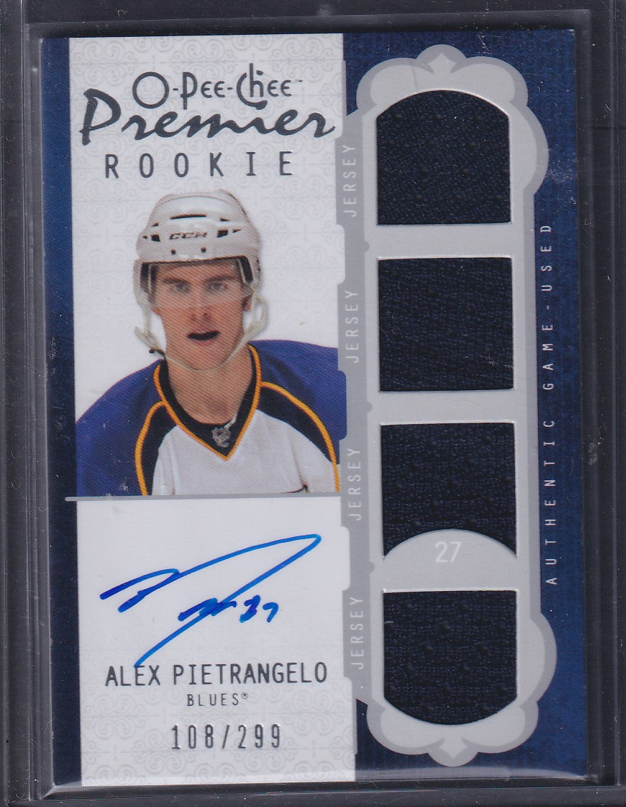 ALEX PIETRANGELO - 2008 O-Pee-Chee Premier Rookie Auto Patch #77, /299