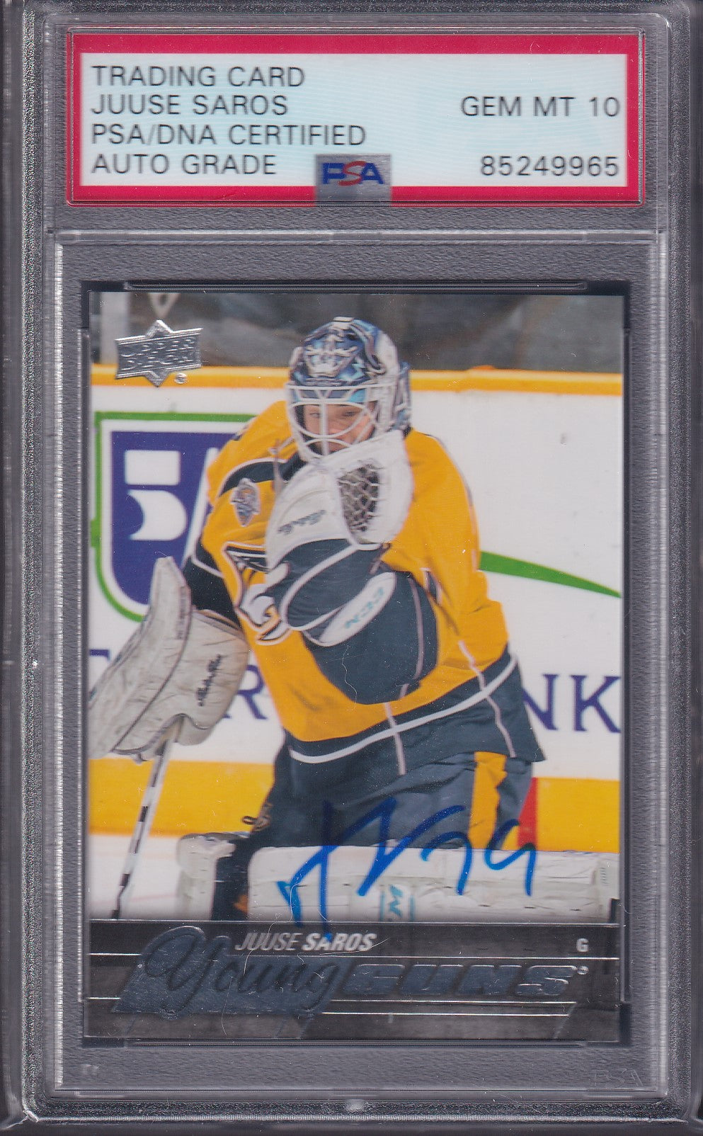 JUSSE SAROS - 2015 Upper Deck Young Guns AUTO #464, PSA Auto 10