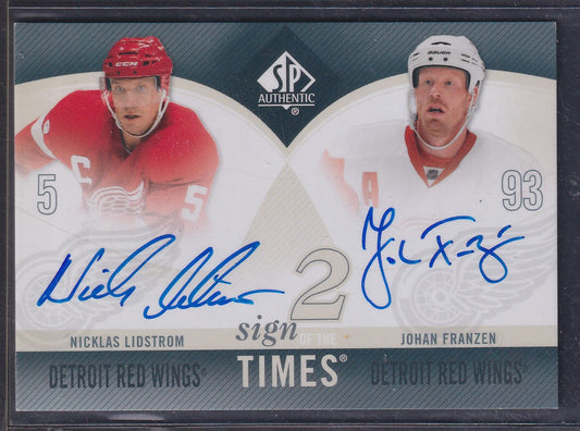 LIDSTROM / FRANZEN - 2010 SP Authentic Sign of the Times 2 Auto #ST2-LF