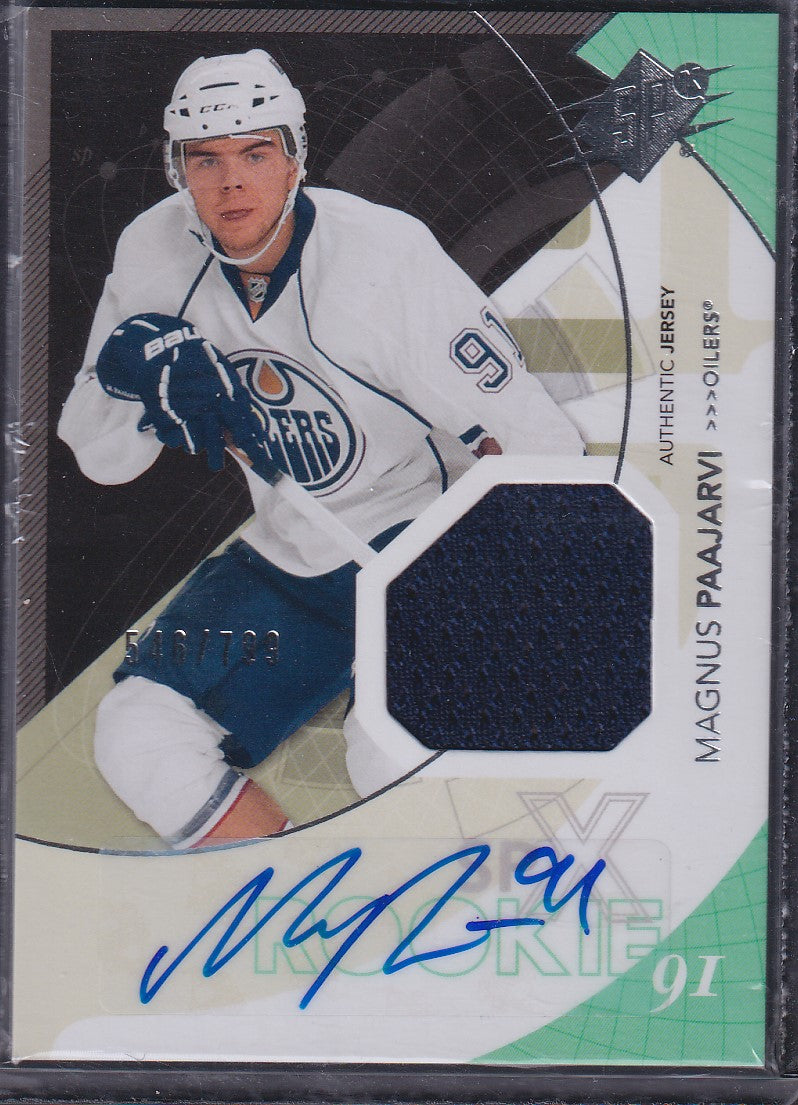 MAGNUS PAAJARVI - 2010 Upper Deck SPx Rookie Patch Auto #190, /799