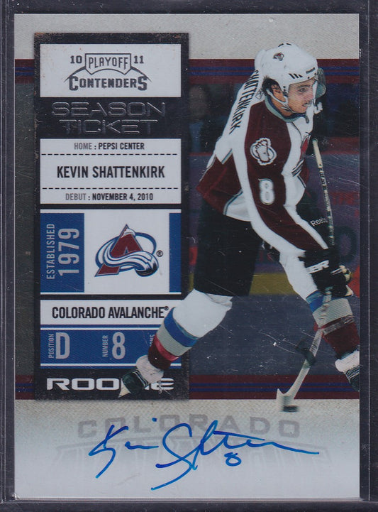 KEVIN SHATTENKIRK - 2011 Panini Contenders Season Ticket Rookie Auto #133