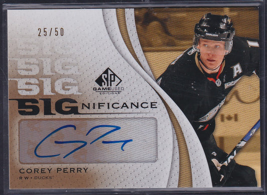 COREY PERRY - 2010 SP Game Used Significance Auto #SIG-PE, /50