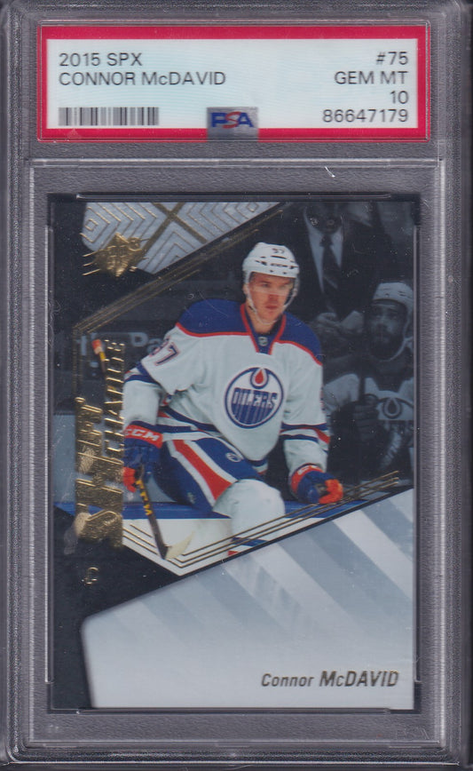 CONNOR MCDAVID - 2015 Upper Deck SPx Shift Change Rookie #75, PSA 10