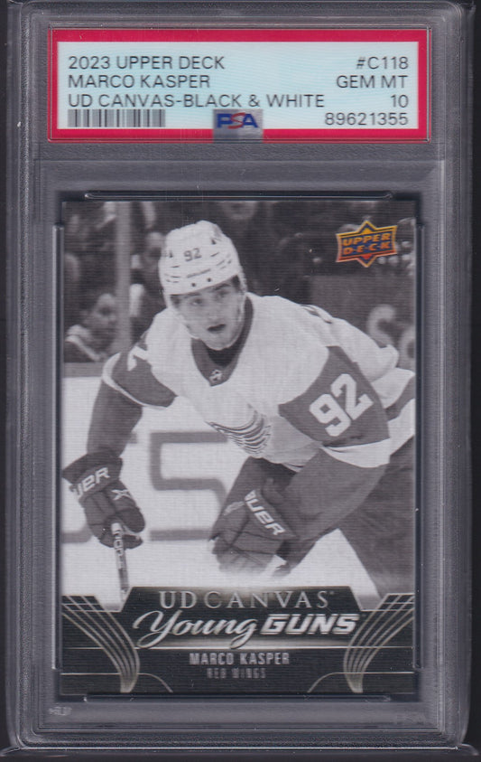 MARCO KASPER - 2023 Upper Deck Young Guns Canvas BLACK #C118, PSA 10