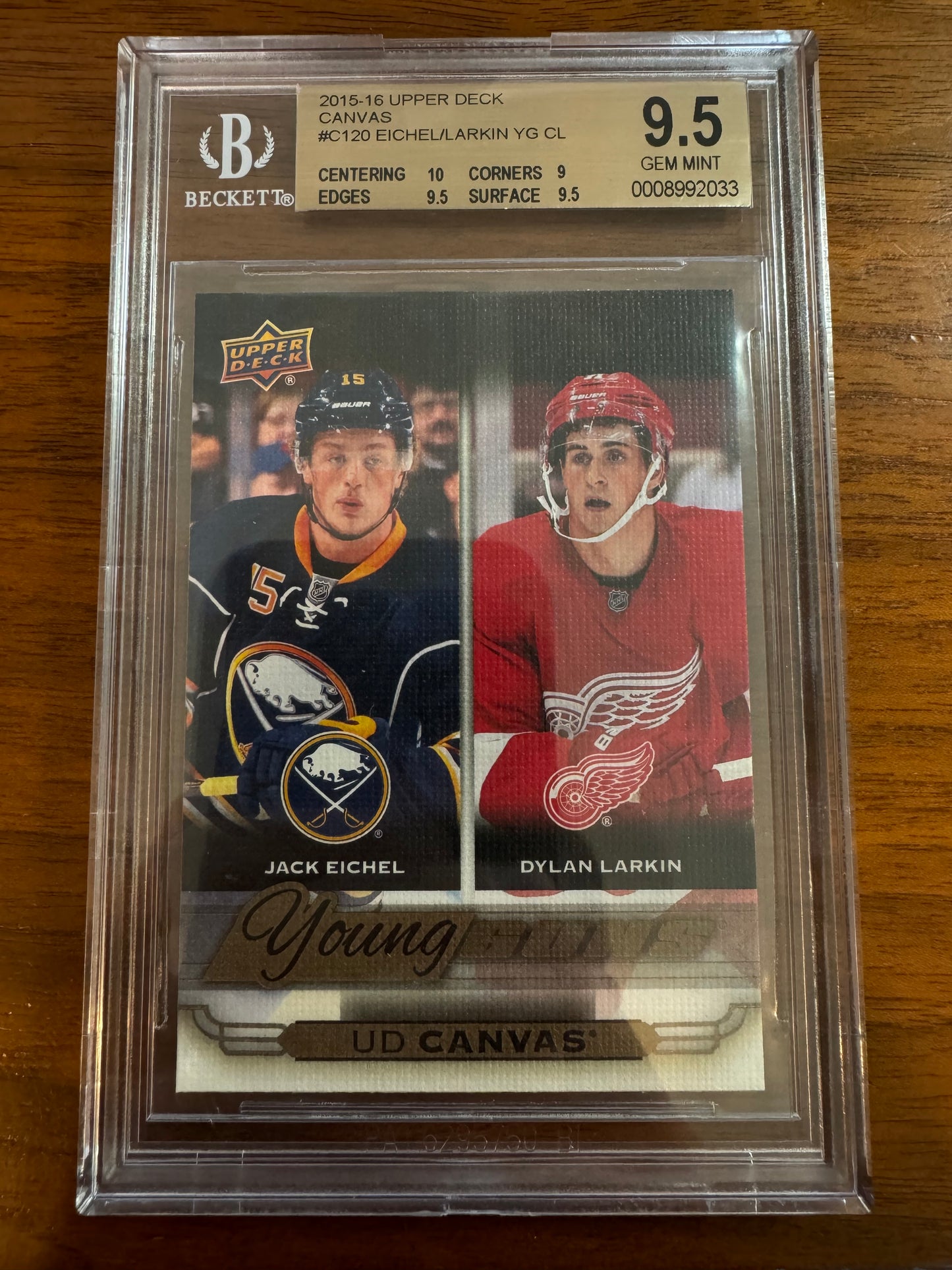 EICHEL / LARKIN - 2015 Upper Deck Young Guns Canvas Checklist #C120, BGS 9.5