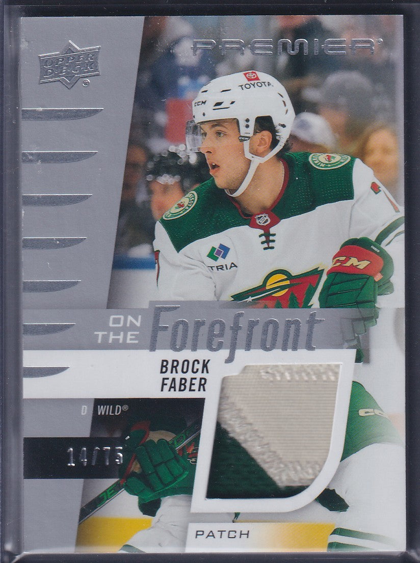 BROCK FABER - 2023 Upper Deck Premier On the Forefront Patch #OFR-BF, /75