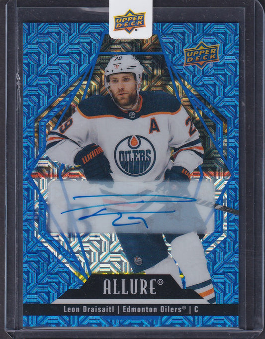 LEON DRAISAITL - 2022 Upper Deck Allure BLUE LINE AUTO #81, /35
